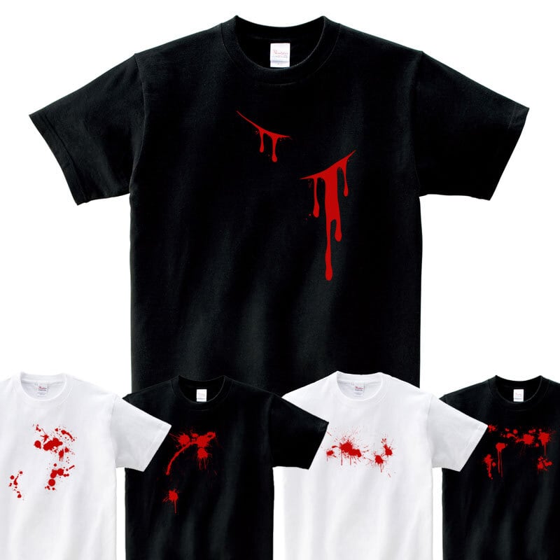 選べるデザイン 血のりTシャツ os69 おもしろTシャツ ハロウィン ゾンビ 衣装 コスプレ