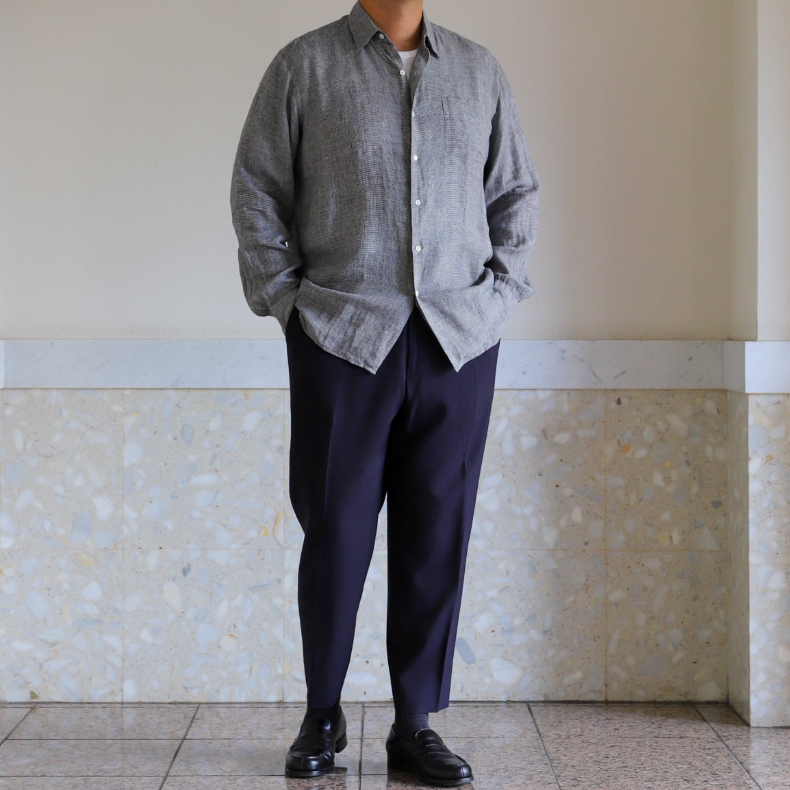 定価10万】Ralph Lauren Purple Label special linen shirt made in