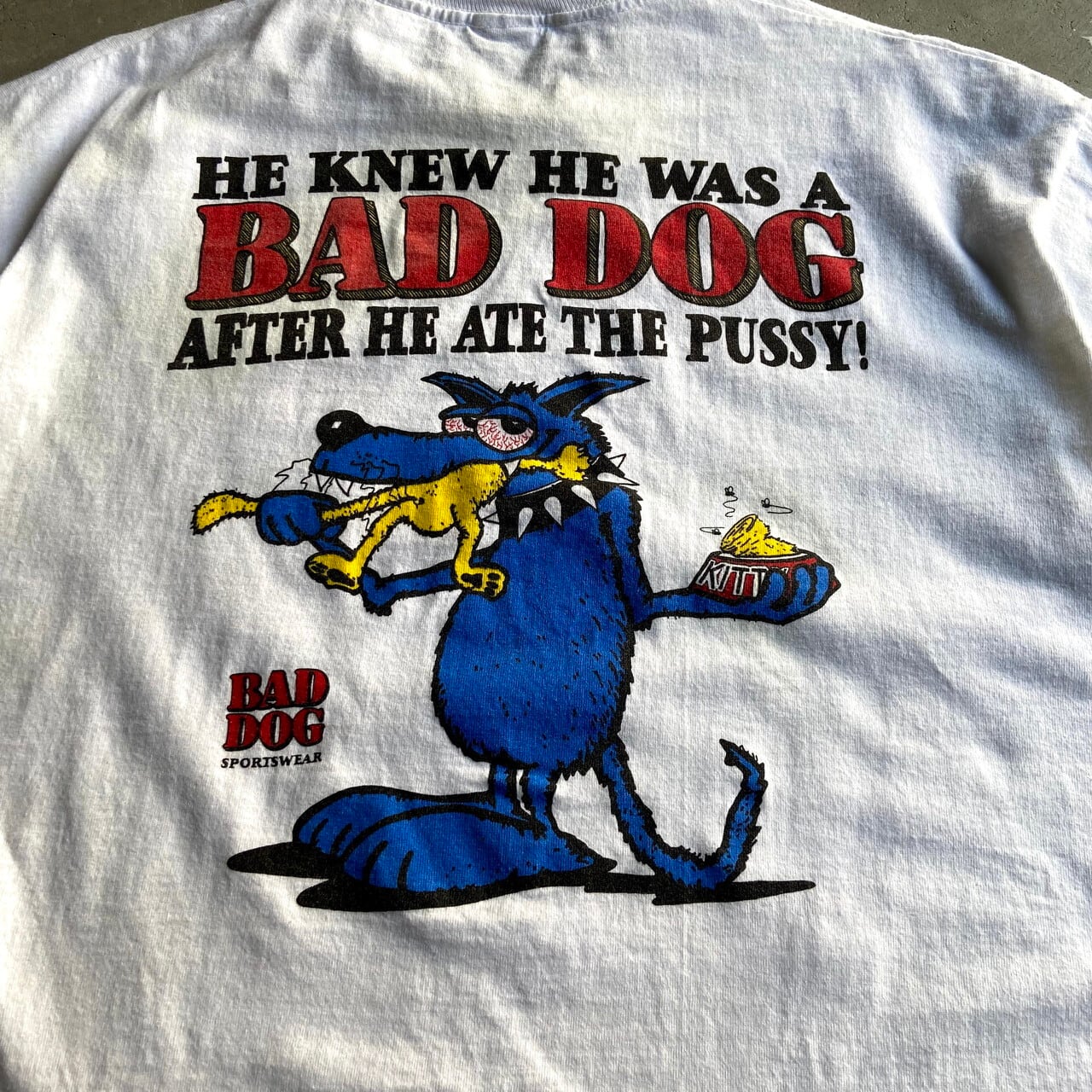 90年代 USA製 BAD DOG SPORTSWEAR アニマルプリント ファニープリントT 