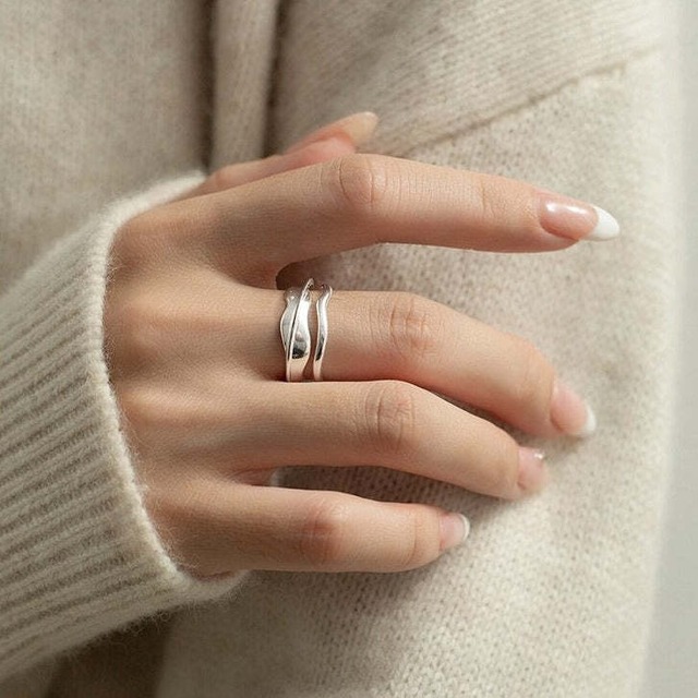 S925 double layered ring