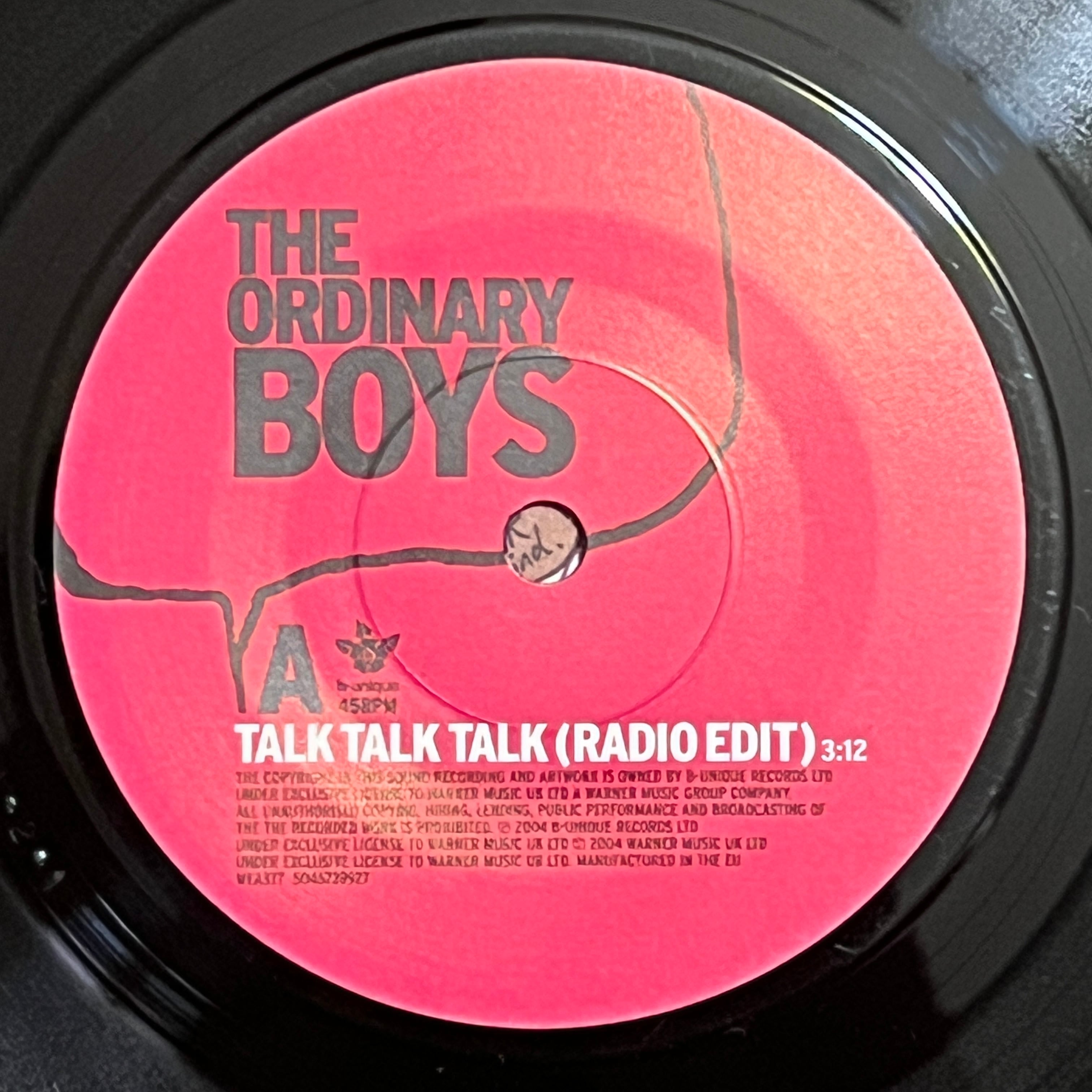 7inch】THE ORDINARY BOYS / Talk Talk Talk | トキワレコーズ