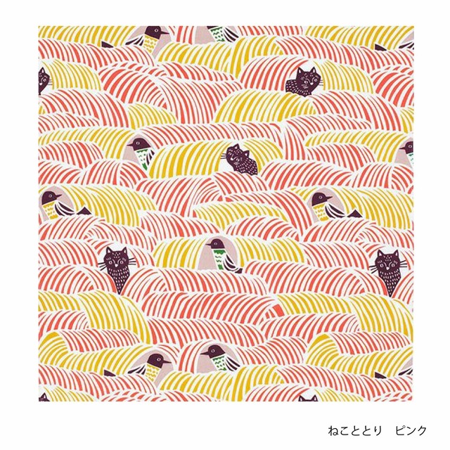 kata kata むすび 70cm ねこととり ピンク