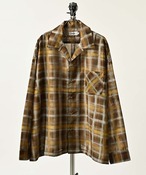 ATELANE Sheer Check Long-Sleeve Open-Collar Shirt (YEL) 26A-25041
