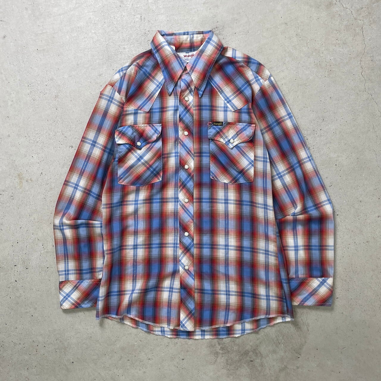 70年代~ USA製 Wrangler ラングラー ウエスタン チェックシャツ 70年代~ USA製 Wrangler ラングラー ウエスタン チェックシャツ