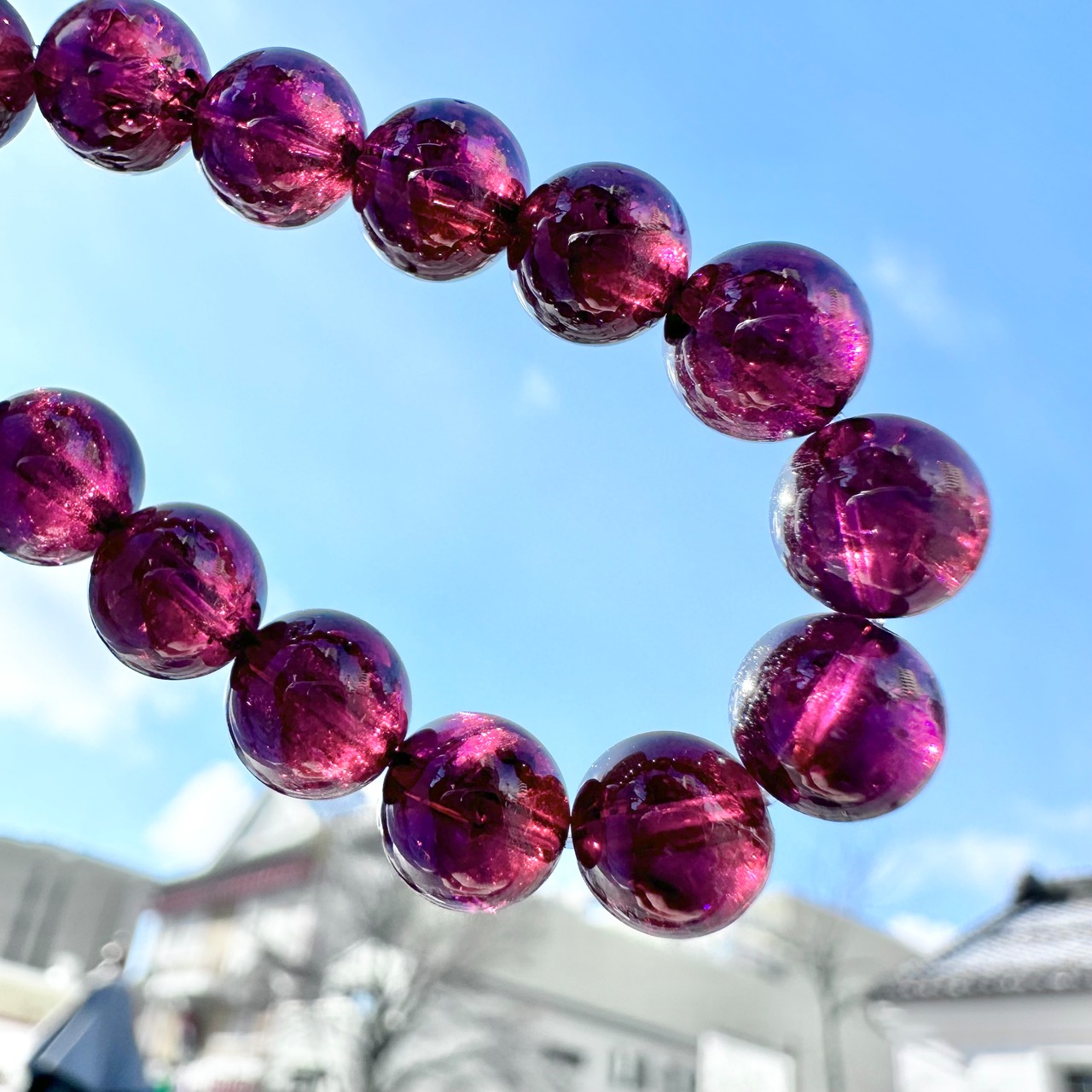 希少カラー！！ パープルロードライトガーネット ブレスレット | 虹石  