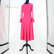 社交ダンス 衣装 スタンダード ドレス ワンピース パーティ衣装 女性用 レディース オールシーズン ピンク系 ICHIOKU イチオク ラインストーン 派手 ドレススタイル フェスティバルコスチューム おしゃれ 人気 可愛い 目立つ ストレッチ