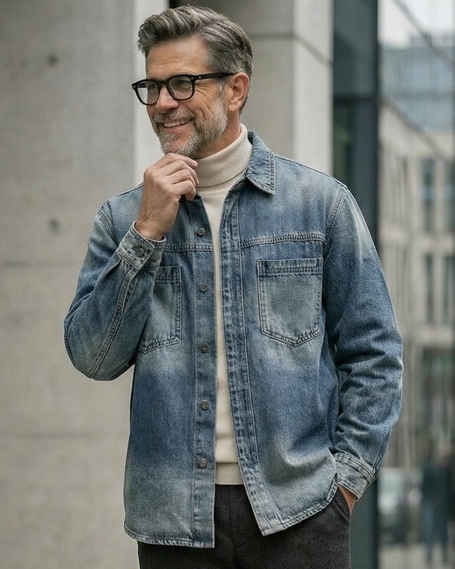 ヴィンテージウォッシュ デニムシャツジャケット　A0217