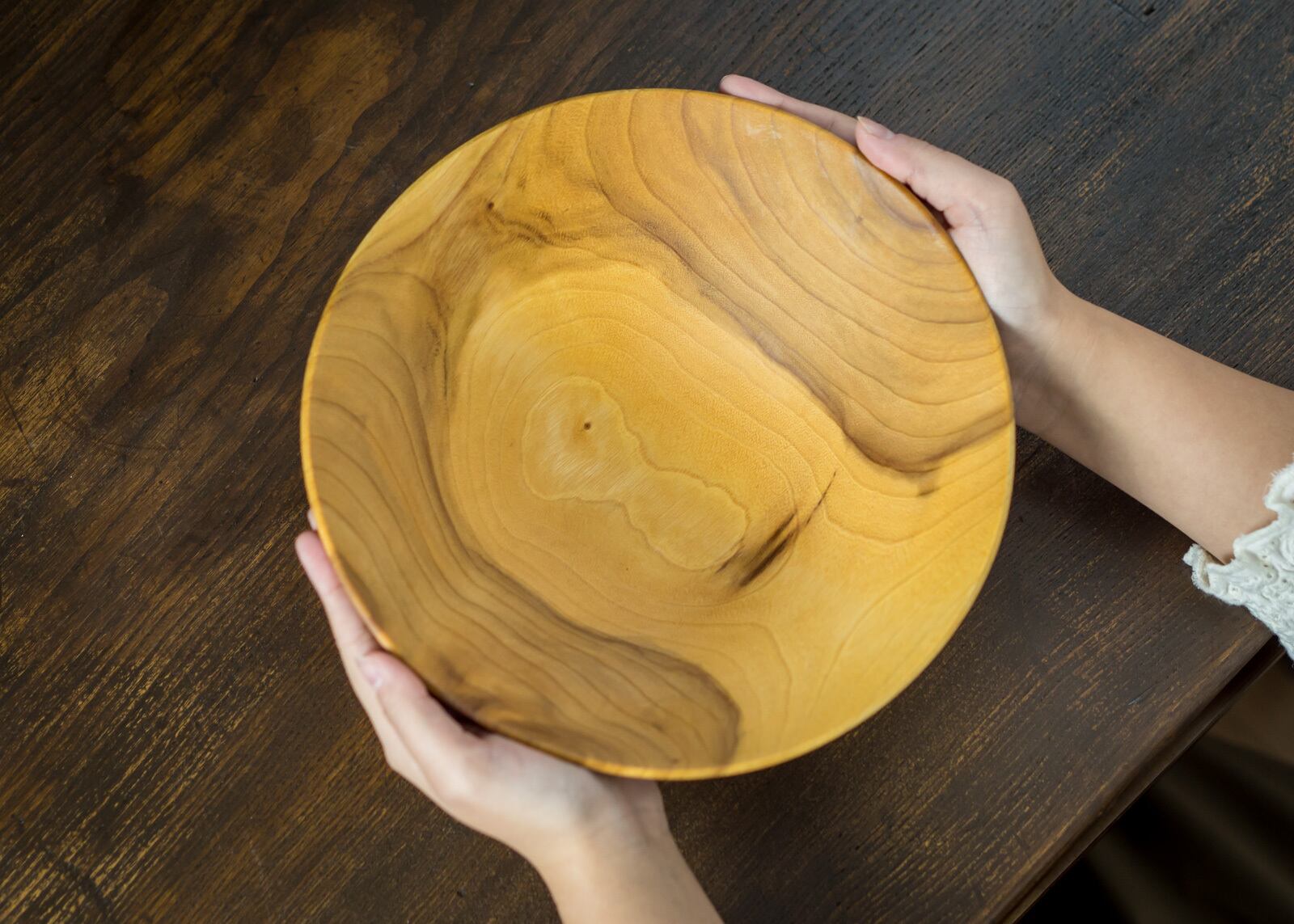 クスノキ材 サラダボウル L（グリーンウッドターニング・木の器・生木