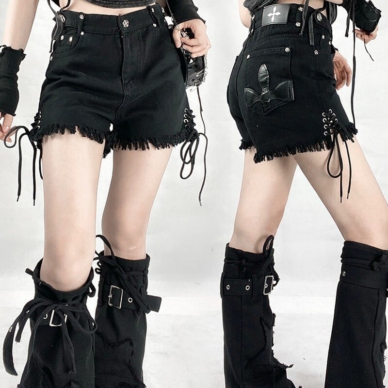 Cross detail short pants r0079
