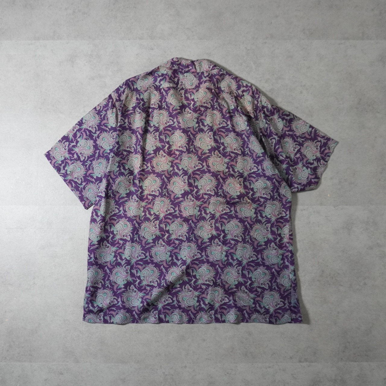 90s Polo by Ralph Lauren Silk open-collar shirt "made in USA"  Purple Paisley [L] 古着 - 2