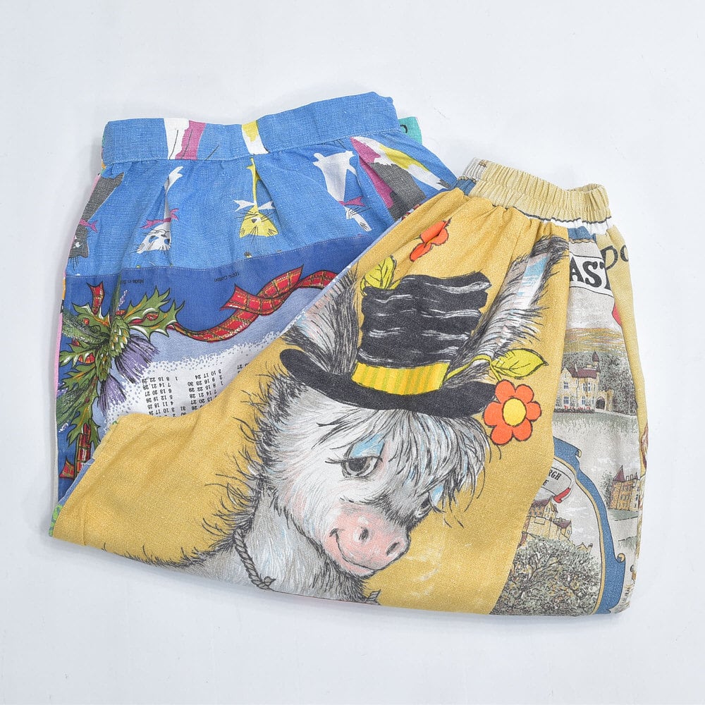 Remake リメイク ヴィンテージ テキスタイル パッチワーク デザイン バルーンシルエット イージーパンツ 再構築 ツギハギ コットン W63~104cm