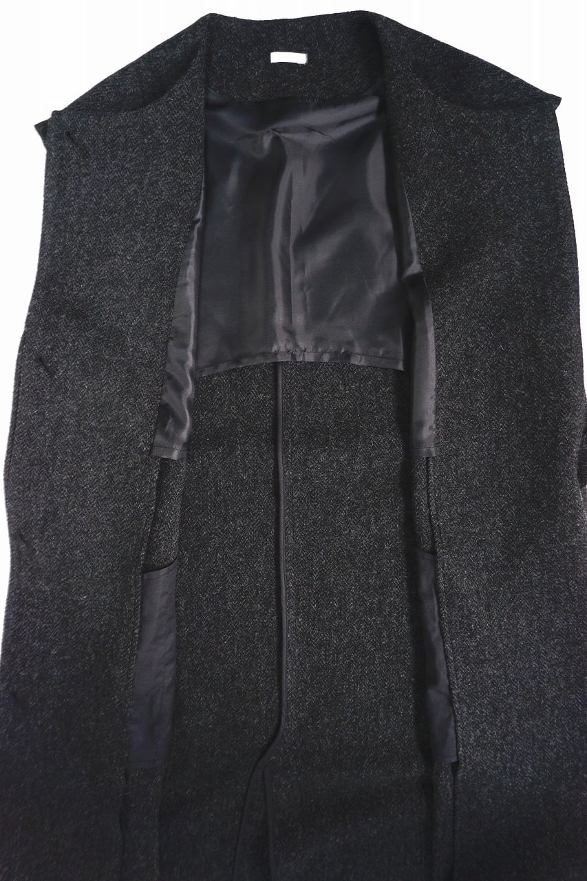 British Herringbone Sleeveless Coat