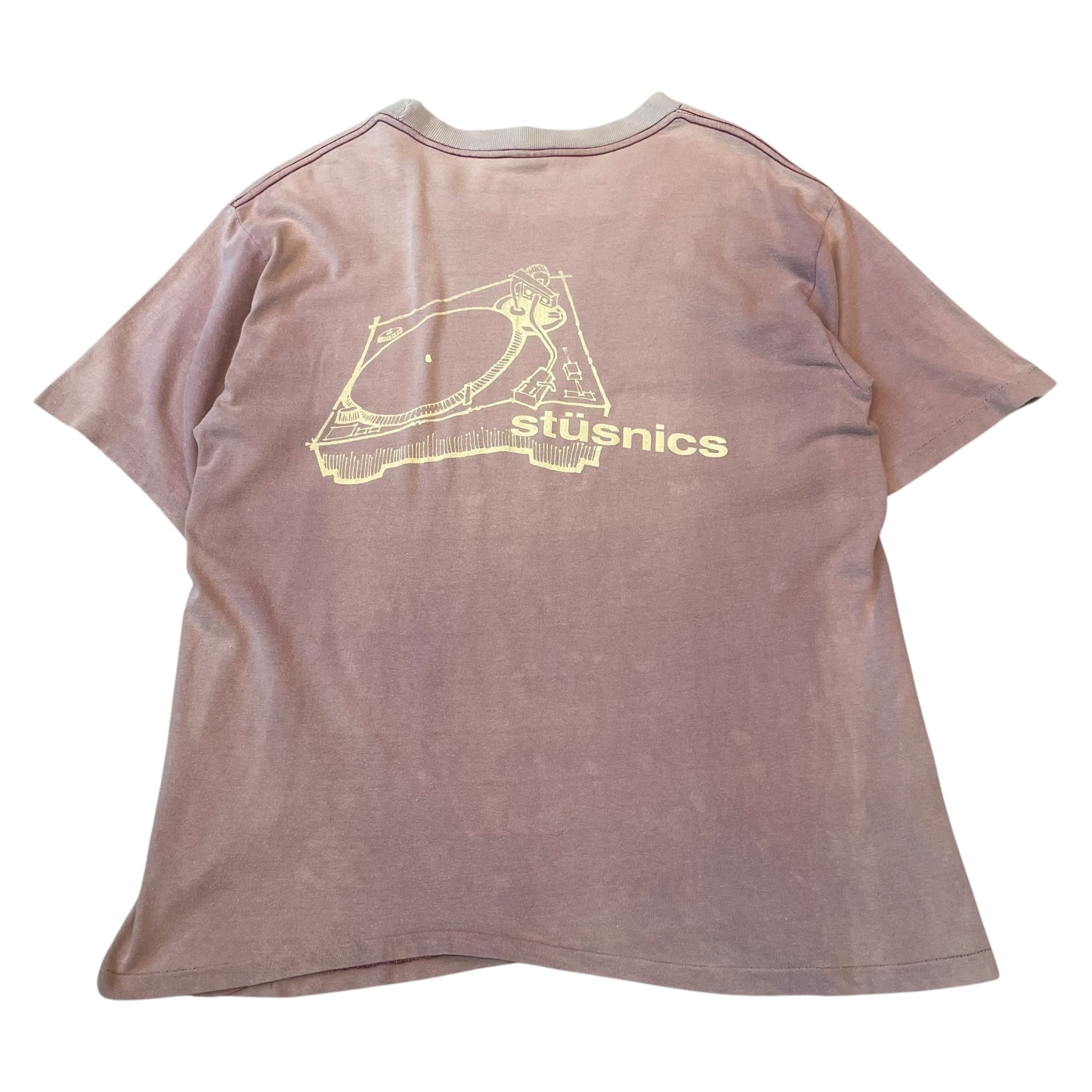 1990s stussy "technics parody" stusnics T-shirt