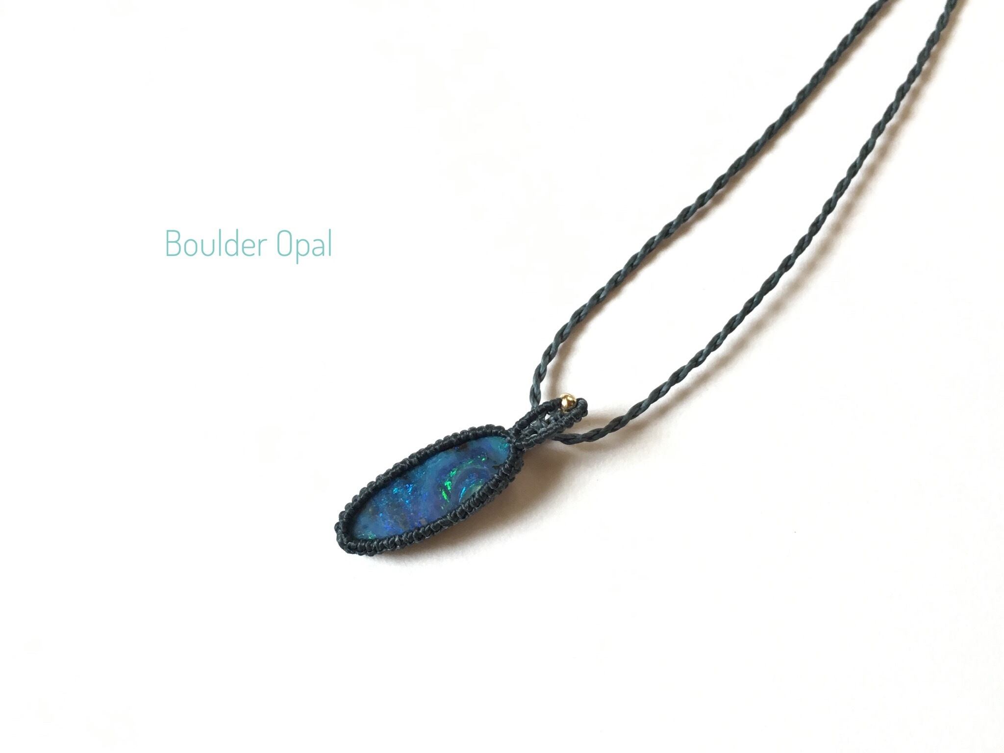 ボルダーオパール macramé necklace