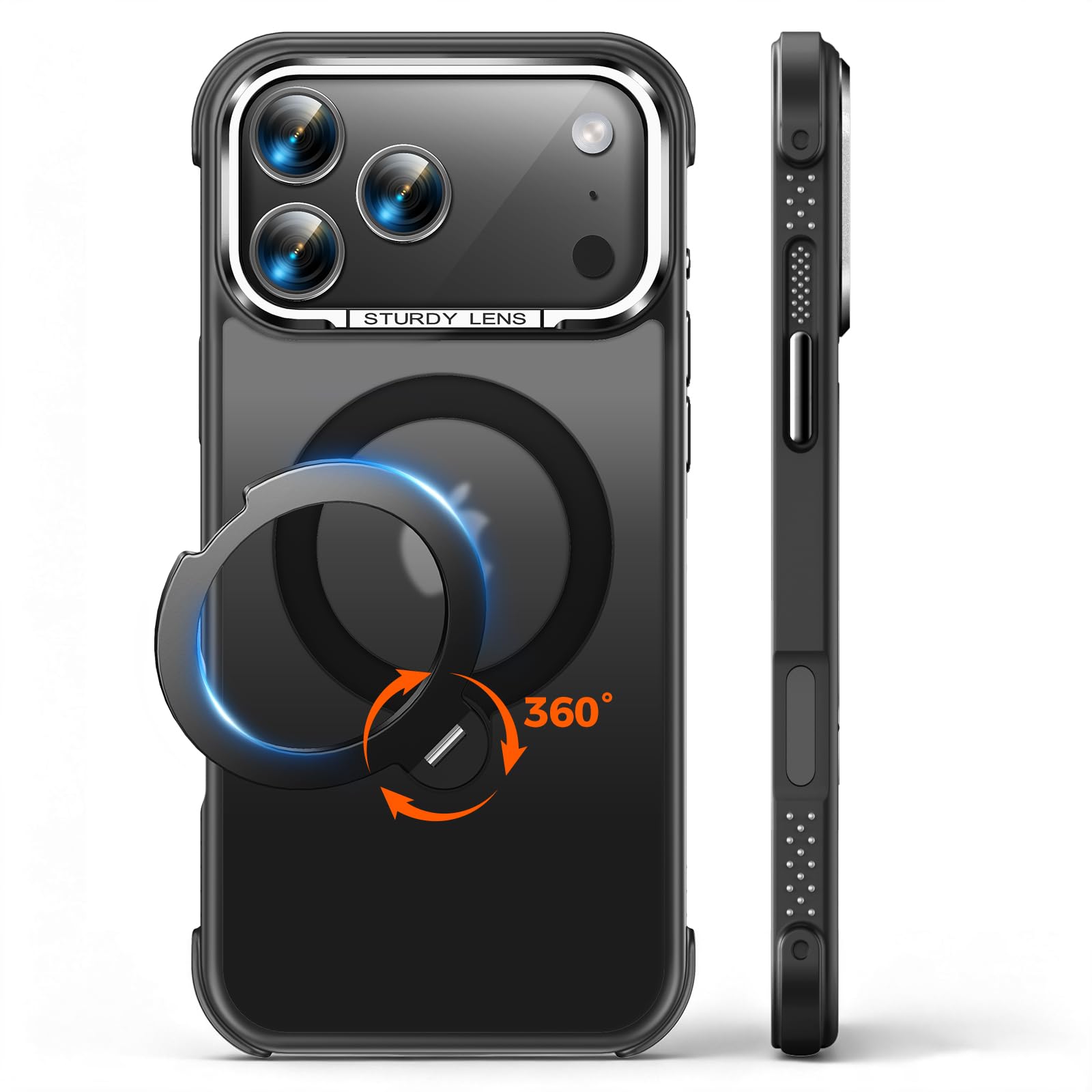 【新型TPUバンパー・安全性 】Cutelfon iPhone 18 Pro ケース 3倍米軍規格認証 耐衝撃 MagSafe対応 ワイヤレス充電 いPhone18pro ケース 360°回転【横縦両立・角度自由調整】黄ばみなし 傷防止 アイフォン18プロ ケース 対応 半透明のマット背面 薄型 iPhone 18 Pro 6.3インチ用