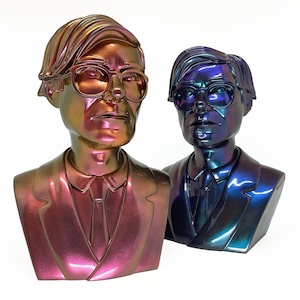 Andy Warhol 12" Bust Vinyl Art Sculpture - MAJORA paint custom
