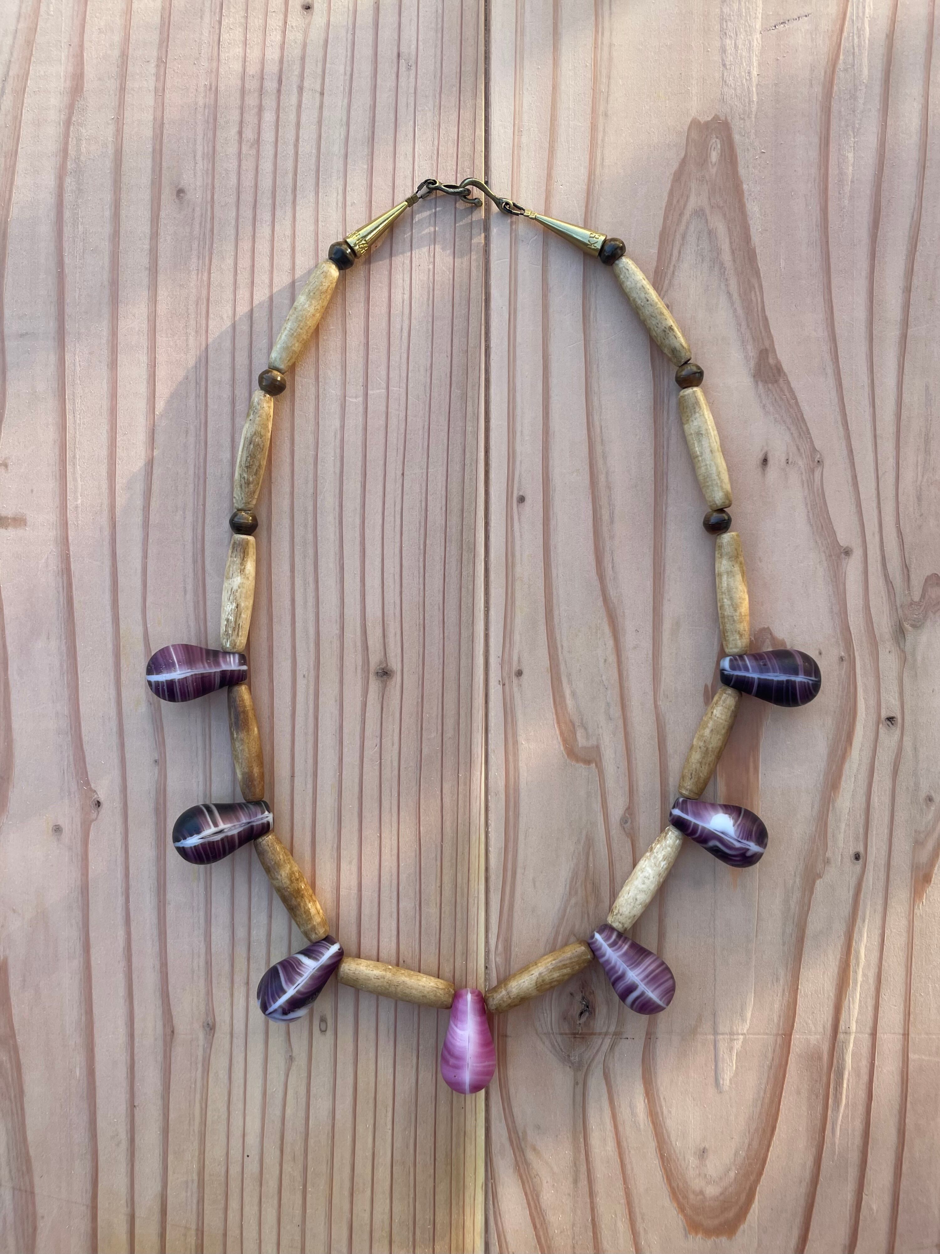 【ケンジン】ビンテージ ガラス ビーズ ネックレス/VINTAGE  GLASS BEADS NECKLACE "KENZIN"