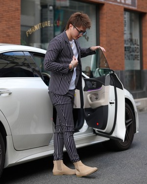 BELINDA STRIPE PANTS BLACK【BEL25-001B】