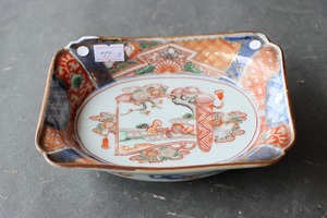 カケ ×３ 伊万里焼 色絵 宝巻花鳥文 変形皿 D アウトレット