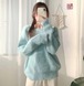 女性のためのシックなふわふわセーター,厚いセーター,十分なモヘア,Vネックトップ,y2kジャンパー,秋冬 パーカー ジャージ ｙ２ｋ T240908140653_04