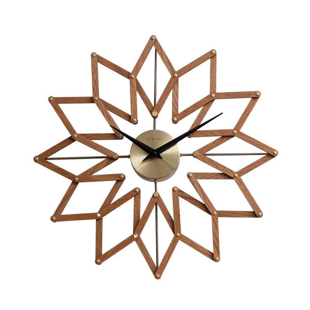 壁時計 掛時計 NEXTIME ネクスタイム ウォールクロック Kal NA ナチュラル ブラウン / NXT-J052 ウッド 折りたたみ式 Past Present Series
