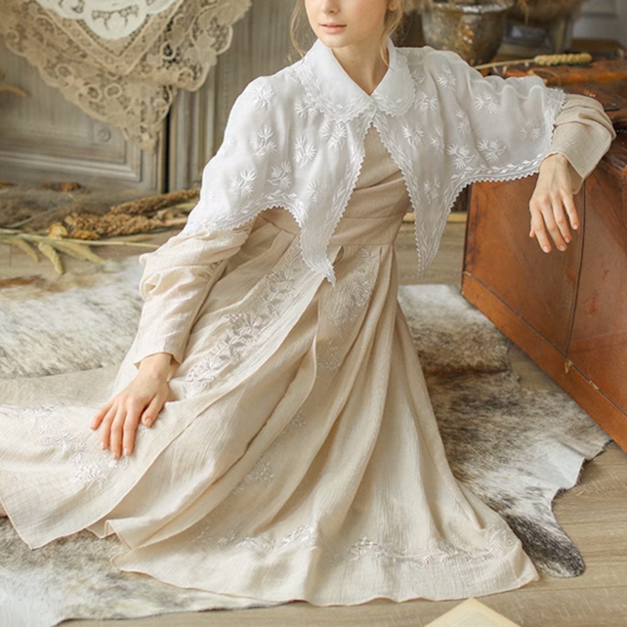 森の妖精からの贈り物:ツーピースレトロドレス Y0184