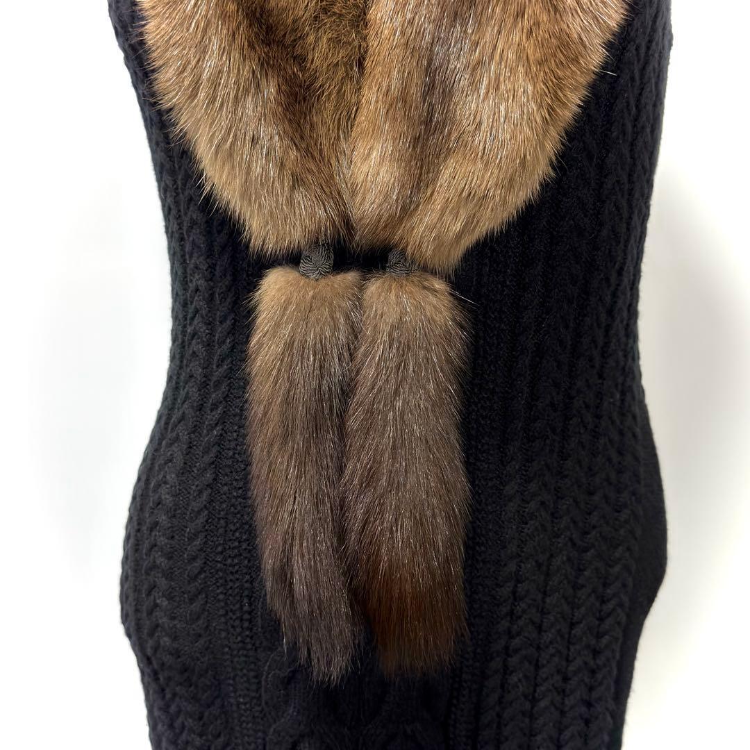 【黒貂】RUSSIAN SABLE ロシアンセーブル リアルファー ショール RUSSIAN SABLE】ロシアンセーブル 黒貂 リアルファーショール | KS JAPAN