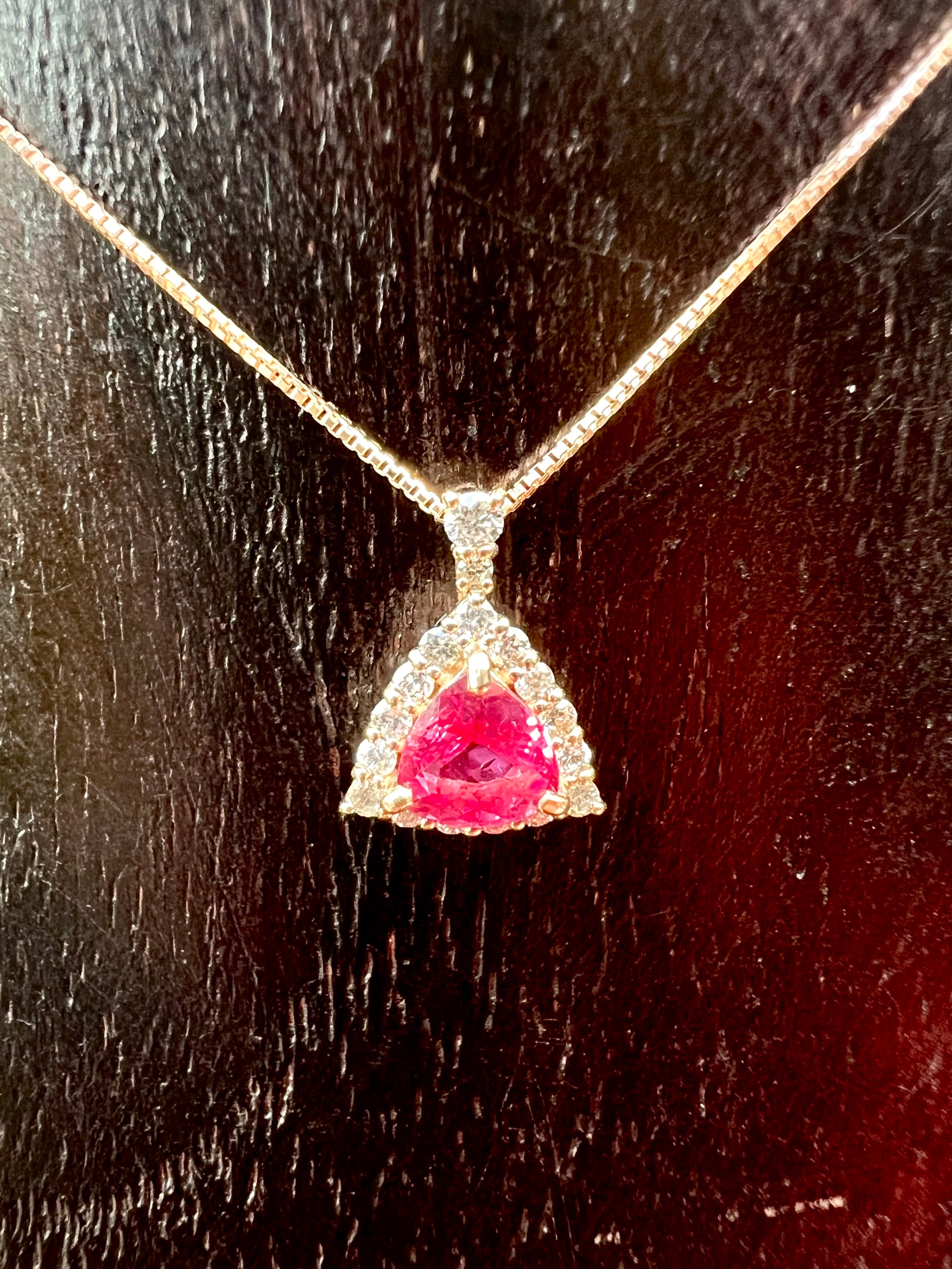 鮮やかなフューシャピンク!!★アヤナスピネル18金ペンダントトップ★ 超高発色！AYANA SPINEL 鮮やかアヤナスピネルHOT PINK K18PGダイヤモ
