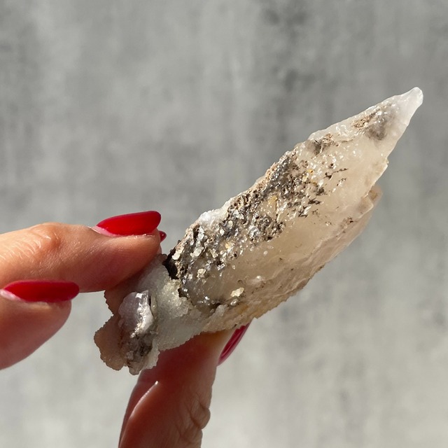 ④ レソト大国（レストゥ）アルバーツ山産【カルサイト×ドゥルージークォーツ共生】鉱物 天然石 パワーストーン