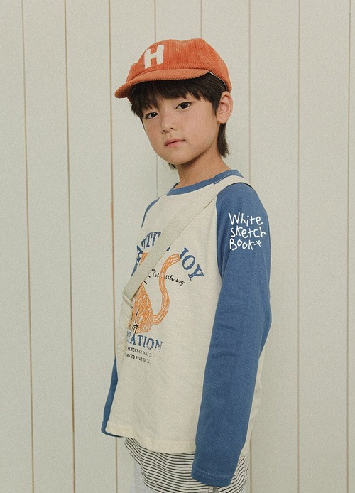 white sketch book［取寄］kitten raglan beasak tee 26autumn