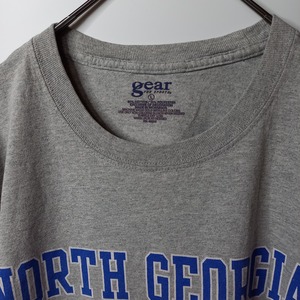 gear クルーネック　プリントTシャツ　半袖　カレッジ　MLB　グレー　L