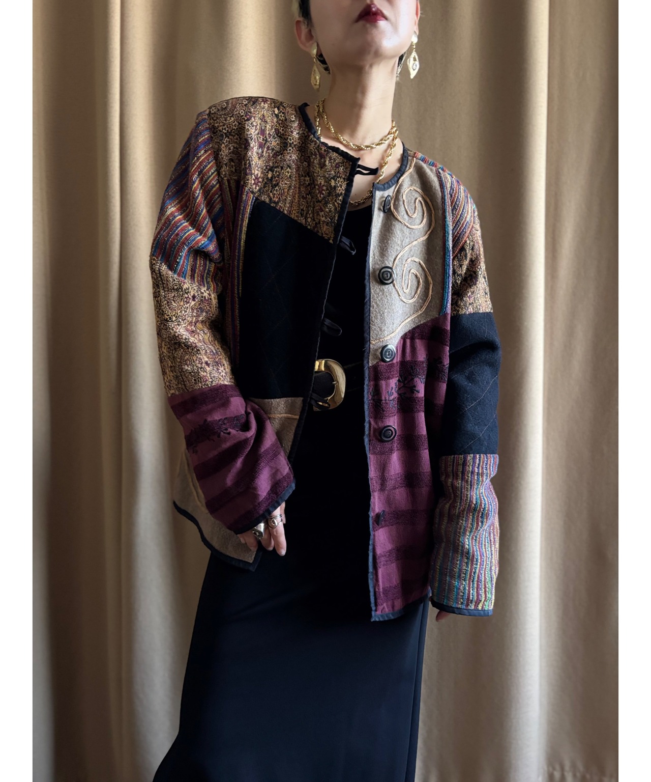 patchwork design import light jacket-4441-11