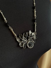 gothic floral statement necklace-5312-7