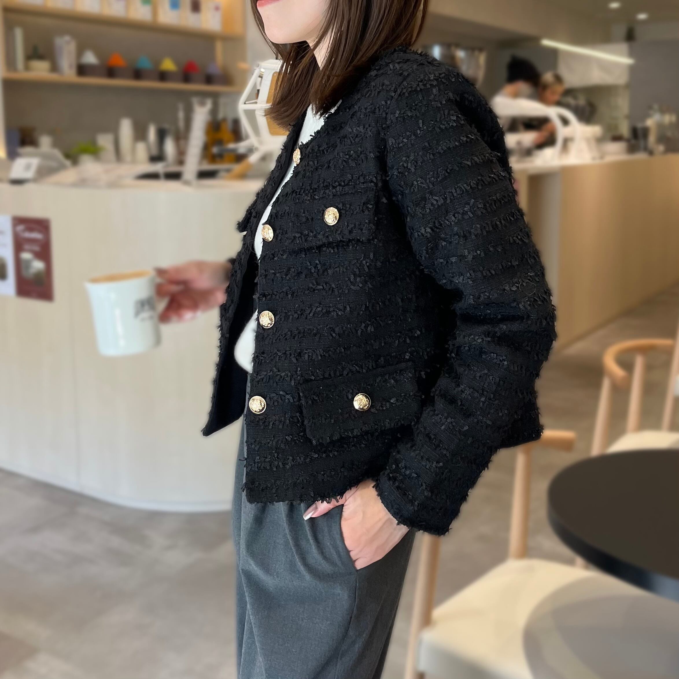 フリンジツイードジャケット［50002］ | conforobe(コンフォローブ)