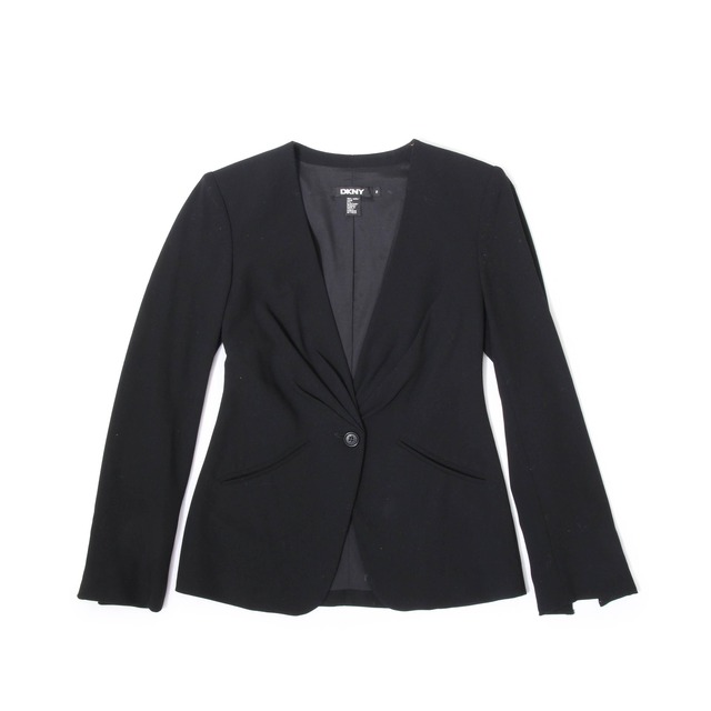 DKNY 00s WoolMixNoCollarJacket