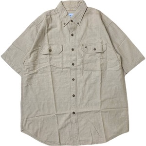 カーハート　半袖シャツ　ワークシャツ　90s ベージュ　茶色　L 古着　半袖　　商品番号215