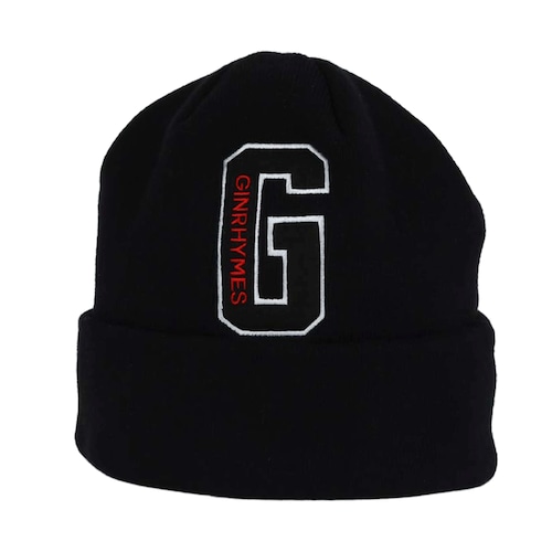 GINRHYMES/"G-WAPPEN"BEANIE/BLACK GINRHYMES/"G-WAPPEN"BEANIE/BLACK