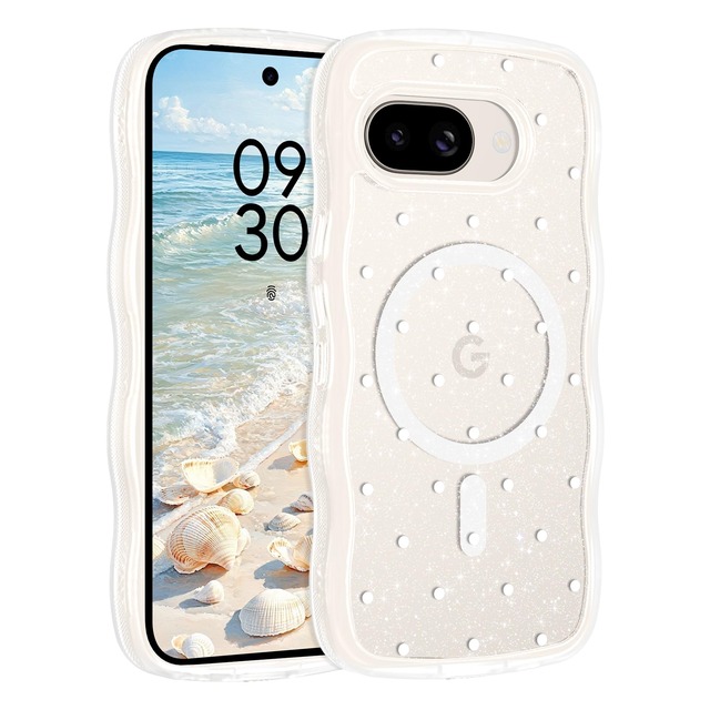 「水玉シリーズ登場」GaoBao Google Pixel 9A 用 ケース 透明 うねうね 韓国 キラキラ かわいい 波型 おしゃれ クリア