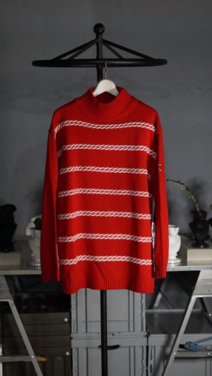 90's STYLE BORDER KNIT SWEATER