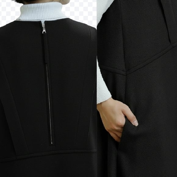 Pont Neuf ポンヌフ 新品】エレガントなワンピース ブラック M L