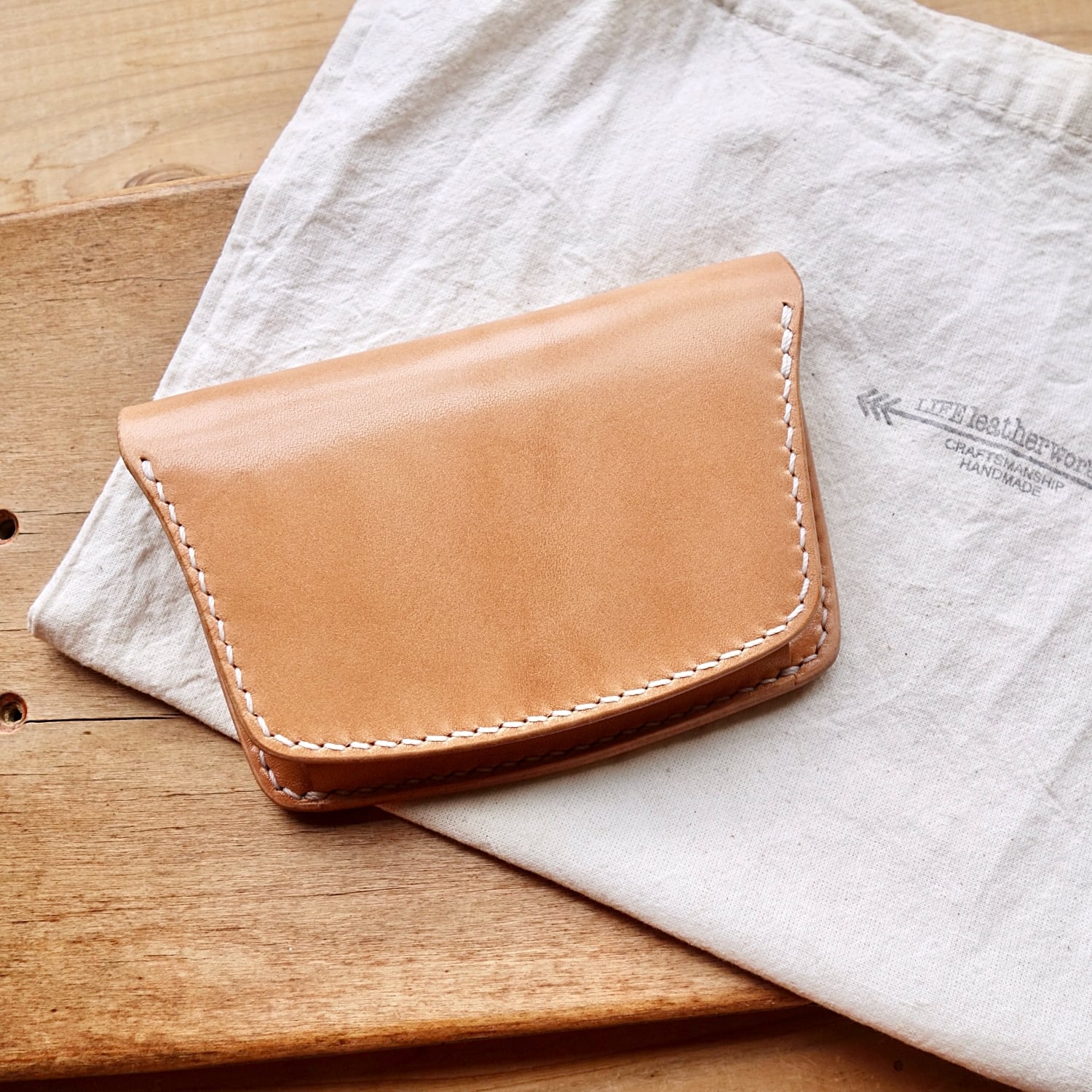 革財布 S-039 レザーウォレット シンプル ヌメ革 | LIFE leatherworks