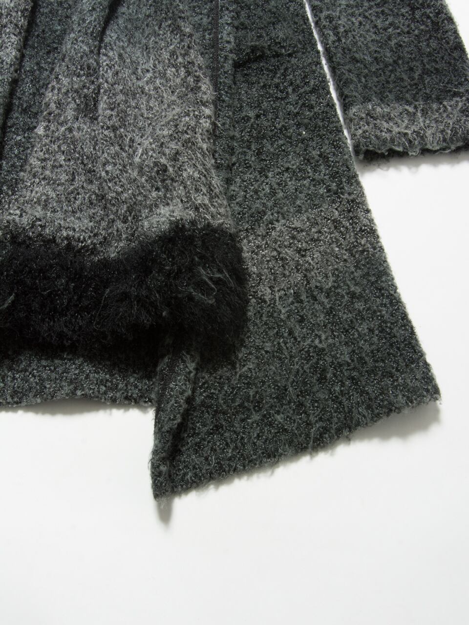 【Made in Italy】Boucle knit gown coat with stall（イタリア製 ストール付きブークレーニットガウンコート）1d