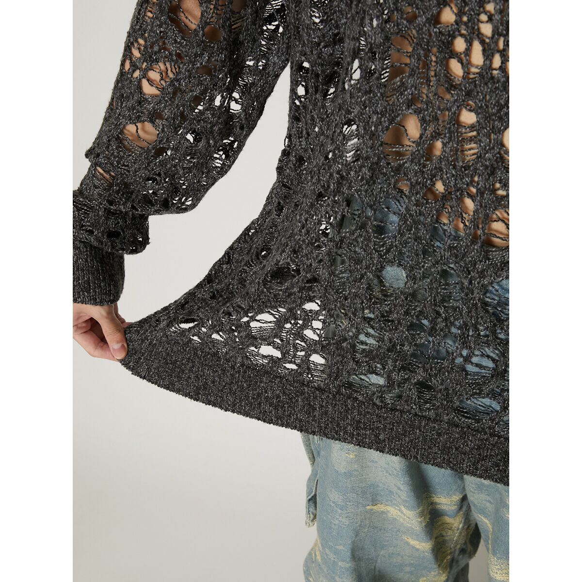 TAAKK ターク PERFORATED PULLOVER KNIT TAAKK PERFORATED PULLOVER KNIT(BLACK) TA23AW-KN048 | IAAAM ONLINE