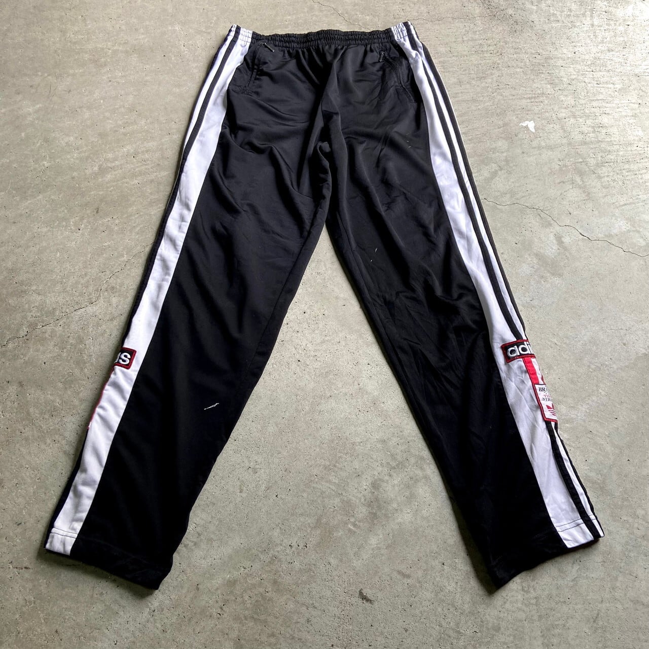 90年代 ヴィンテージ adidas アディダス サイドスナップボタン ラインデザイン ジャージートラックパンツ メンズM 古着 ADIBREAK  OG TRACK PANTS 90s ビンテージ【ロングパンツ】【WS2202-15】 | cave 古着屋【公式】古着通販サイト