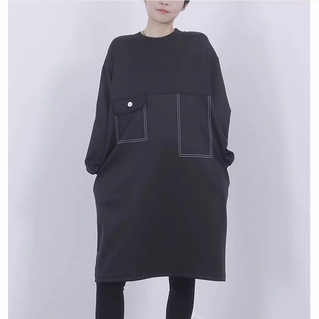 プルオーバーTシャツミドル丈ワンピース ON0597