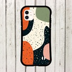 受注生産 iPhoneケース くすみ色の有機形ポップ抽象｜ポップアブストラクト PABS052C