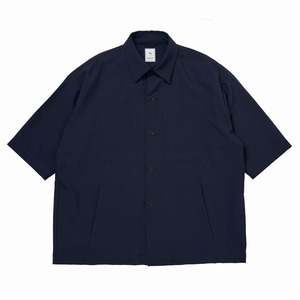 PE POPLIN PANEL H/S SHIRT / ポプリンパネルハーフスリーブシャツ (NAVY)