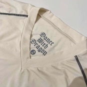 Dance With Dragon ダンスウィズドラゴン Vネック ストレッチ 長袖Tシャツ カットソー 2 /ホワイト/ゴルフ