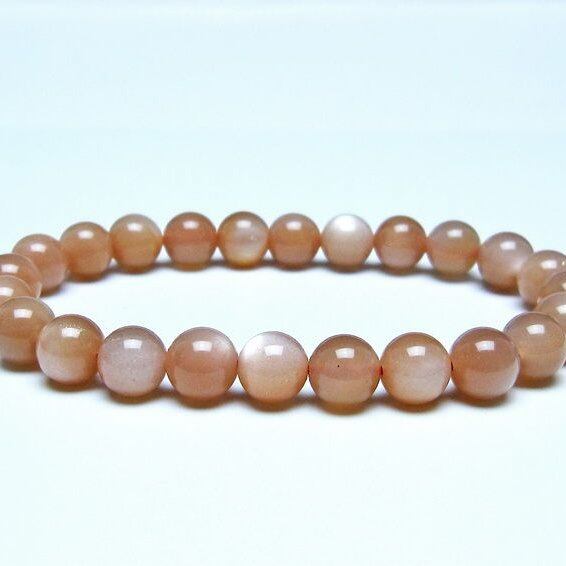 オレンジムーンストーン ブレスレット 8mm 一点物 メール便可 [M便 1/10] 111-48612