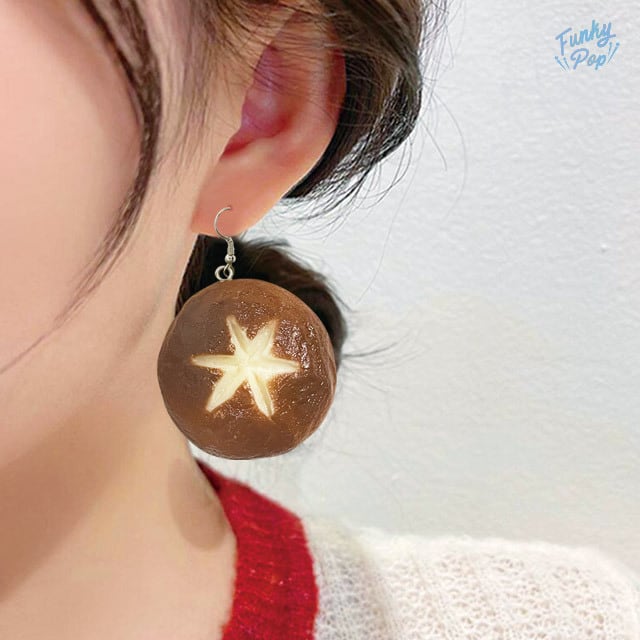 ❁送料無料❁fac0049❁(箱入り)ミニチュア リアル しいたけ ピアス